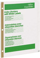 Office Essentials - 11 x 8 1/2" 1 to 5" Label, 5 Tabs, 3-Hole Punched, Customizable Divider - White - A1 Tooling