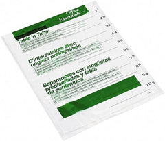 Office Essentials - 11 x 8 1/2" 1 to 10" Label, 10 Tabs, 3-Hole Punched, Preprinted Divider - White - A1 Tooling