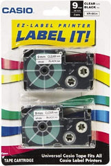 Casio - 0.354" Wide x 312" Long, Clear Plastic/Paper Tape Cassette - For Label Maker - A1 Tooling