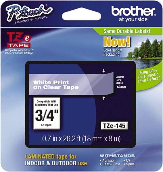 Brother - 3/4" Wide x 314.4" Long, Clear Plastic/Paper Tape Cassette - For Label Maker - A1 Tooling