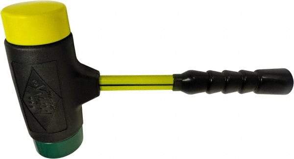 NUPLA - 6-1/2 Lb Head 3" Face Composite Dead Blow Replaceable Tip Sledge Hammer - 18-1/4" OAL, Fiberglass Handle - A1 Tooling