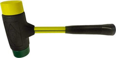 NUPLA - 4 Lb Head 2-1/2" Face Composite Dead Blow Replaceable Tip Sledge Hammer - 14-1/2" OAL, Fiberglass Handle - A1 Tooling