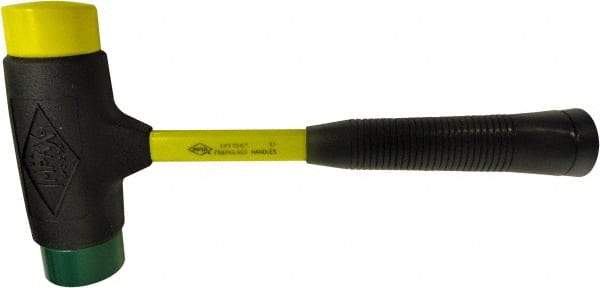 NUPLA - 2-1/2 Lb Head 2" Face Composite Dead Blow Replaceable Tip Sledge Hammer - 13-1/2" OAL, Fiberglass Handle - A1 Tooling