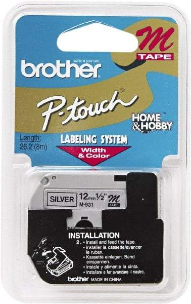 Brother - 1/2" Wide, Silver Tape Cassette - For Label Maker - A1 Tooling