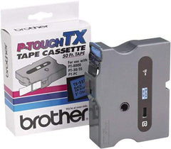 Brother - 1" Wide x 600" Long, Blue Tape Cassette - For Label Maker - A1 Tooling