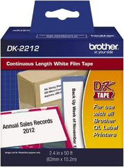 Brother - 2.4" Wide x 600" Long, White Film Label Tape - For PC Label Printers - A1 Tooling