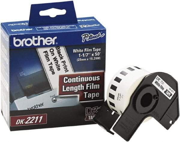 Brother - 1-3/32" Wide x 600" Long, White Film Label Tape - For PC Label Printers - A1 Tooling