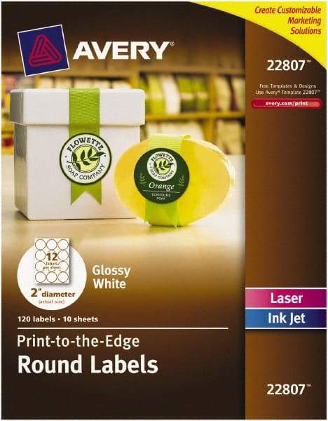 AVERY - 2" Wide x 2" Long, White Paper Multi-Purpose Label - For Laser/Inkjet Printers - A1 Tooling