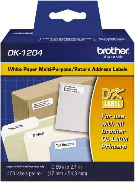 Brother - 0.66" Wide x 2-7/64" Long, White Paper Multi-Purpose Label - For PC Label Printers - A1 Tooling