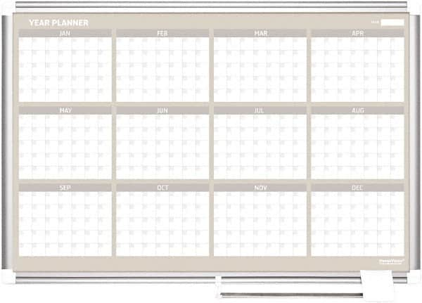 MasterVision - 36" High x 48" Wide Magnetic Dry Erase Calendar - Steel - A1 Tooling