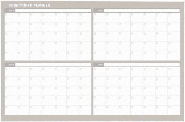 MasterVision - 24" High x 36" Wide Magnetic Dry Erase Calendar - Steel - A1 Tooling