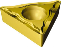 Sandvik Coromant - TCMT21.52 UM Grade 2015 Carbide Turning Insert - TiCN/Al2O3/TiN Finish, 60° Triangle, 1/4" Inscr Circle, 3/32" Thick, 1/32" Corner Radius - A1 Tooling