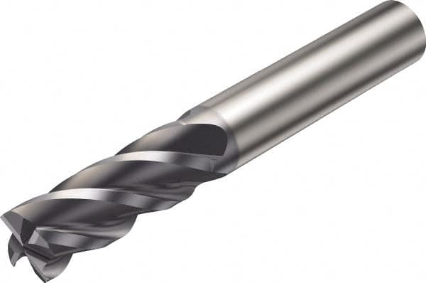 Sandvik Coromant - 25mm, 4 Flute, Solid Carbide, Corner Radius End Mill - 121mm OAL, 42° Helix, Right Hand Flute, 52mm LOC, Right Hand Cut - A1 Tooling