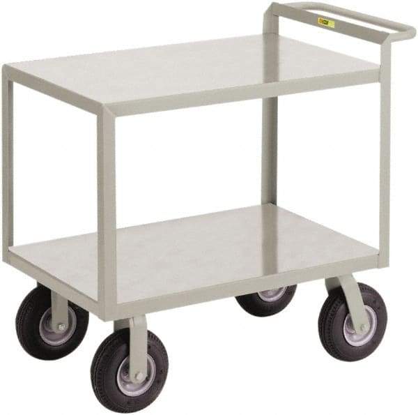 Little Giant - 1,200 Lb Capacity, 24" Wide x 53-1/2" Long x 34" High Shelf Cart - 2 Shelf, Steel, 2 Rigid/2 Swivel Casters - A1 Tooling