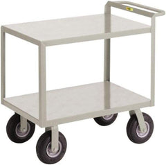 Little Giant - 1,200 Lb Capacity, 24" Wide x 53-1/2" Long x 34" High Shelf Cart - 2 Shelf, Steel, 2 Rigid/2 Swivel Casters - A1 Tooling