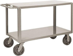 Little Giant - 5,000 Lb Capacity, 36" Wide x 77-1/2" Long x 36" High Heavy Duty Service Cart - 2 Shelf, Steel, 2 Rigid/2 Swivel Casters - A1 Tooling