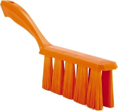 Vikan - 3.9" Bristle Length, Polyester Cleaning & Finishing Brush - 3" Long x 6-1/2" Wide Head, 13" OAL, Easy Grip Handle, Orange, Polypropylene Block - A1 Tooling