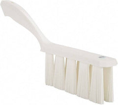 Vikan - 3.9" Bristle Length, Polyester Cleaning & Finishing Brush - 3" Long x 6-1/2" Wide Head, 13" OAL, Easy Grip Handle, White, Polypropylene Block - A1 Tooling