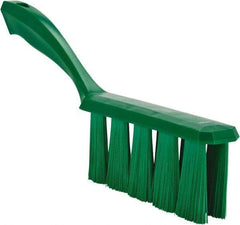 Vikan - 3.9" Bristle Length, Polyester Cleaning & Finishing Brush - 3" Long x 6-1/2" Wide Head, 13" OAL, Easy Grip Handle, Green, Polypropylene Block - A1 Tooling