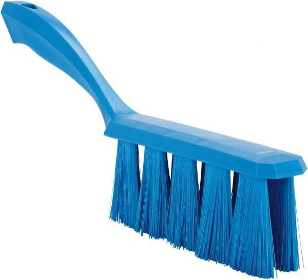 Vikan - 3.9" Bristle Length, Polyester Cleaning & Finishing Brush - 3" Long x 6-1/2" Wide Head, 13" OAL, Easy Grip Handle, Blue, Polypropylene Block - A1 Tooling