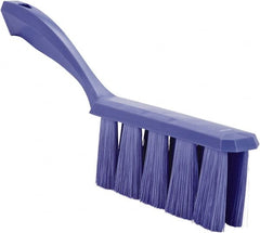 Vikan - 3.9" Bristle Length, Polyester Cleaning & Finishing Brush - 3" Long x 1-1/2" Wide Head, 13" OAL, Easy Grip Handle, Purple, Polypropylene Block - A1 Tooling