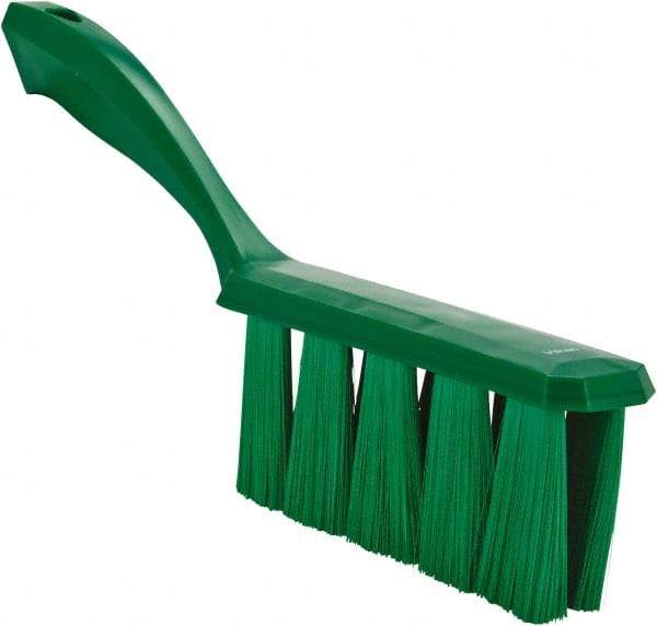 Vikan - 3.9" Bristle Length, Polyester Cleaning & Finishing Brush - 3" Long x 1-1/2" Wide Head, 13" OAL, Easy Grip Handle, Green, Polypropylene Block - A1 Tooling