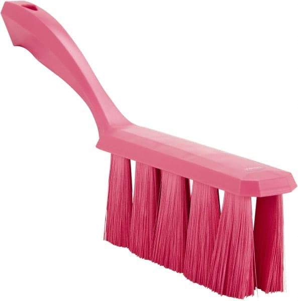 Vikan - 3.9" Bristle Length, Polyester Cleaning & Finishing Brush - 3" Long x 1-1/2" Wide Head, 13" OAL, Easy Grip Handle, Pink, Polypropylene Block - A1 Tooling