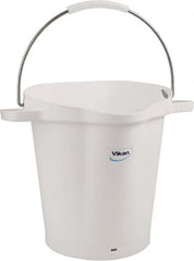 Vikan - 5 Gal, 18" High, Polypropylene Round White Single Pail with Pour Spout - Handle Included, 15.4mm Top Length x 18.9" Top Width x 18.9" Top Diam - A1 Tooling