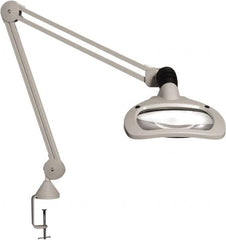 Vision Engineering - 45" Arm, Spring Suspension, Clamp Mount, LED, Light Gray, Magnifying Task Light - 6 Watts, 120 Volts, 1.88x Magnification - A1 Tooling