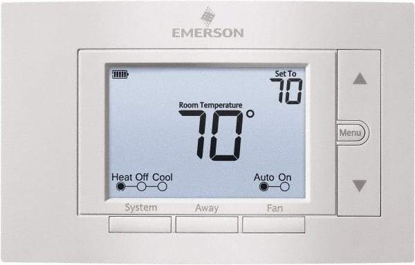 White-Rodgers - 50 to 99°F, 2 Heat, 2 Cool, Digital Nonprogrammable Thermostat - 20 to 30 Volts, 1.77" Inside Depth x 1.77" Inside Height x 5-1/4" Inside Width, Horizontal Mount - A1 Tooling