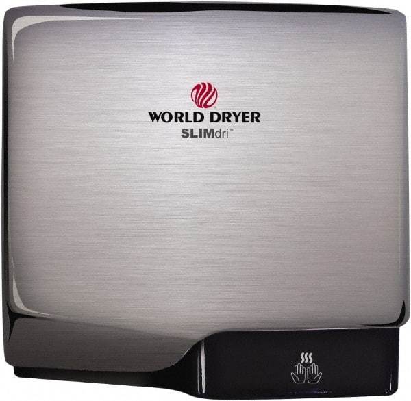 World Dryer - 950 Watt Silver Finish Electric Hand Dryer - 100/120 Volts, 8.3 Amps, 11.43" Wide x 10.7" High x 3.9" Deep - A1 Tooling