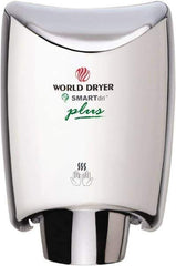 World Dryer - 1200 Watt Silver Finish Electric Hand Dryer - 100/120 Volts, 10 Amps, 9.3" Wide x 12-1/2" High x 7.6" Deep - A1 Tooling