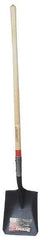 Razor-Back - 12" High x 9-1/2" Wide Square Steel Shovel - 48" Long Wood Straight Handle, Front Turned - A1 Tooling