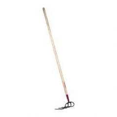 Razor-Back - Refuse Hook with 60" Straight Wood Handle - 4 Tines, 9" Tine Length - A1 Tooling