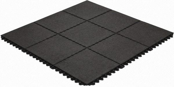 Wearwell - 3' Long x 3' Wide x 5/8" Thick, Anti-Fatigue Modular Matting Tiles - 4 Interlocking Sides, Black, For Dry Areas, Series 570 - A1 Tooling