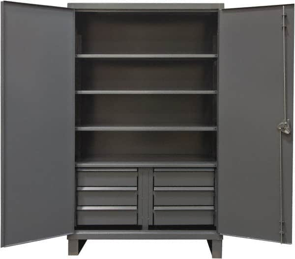 Durham - 4 Shelf Locking Storage Cabinet - Steel, 48" Wide x 24" Deep x 78" High, Gray - A1 Tooling