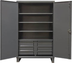 Durham - 4 Shelf Locking Storage Cabinet - Steel, 72" Wide x 24" Deep x 78" High, Gray - A1 Tooling