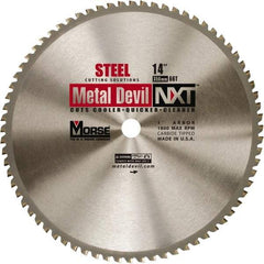 M.K. MORSE - 14" Diam, 1" Arbor Hole Diam, 66 Tooth Wet & Dry Cut Saw Blade - Steel, Standard Round Arbor - A1 Tooling