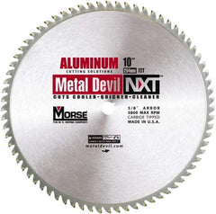 M.K. MORSE - 10" Diam, 5/8" Arbor Hole Diam, 72 Tooth Wet & Dry Cut Saw Blade - Steel, Standard Round Arbor - A1 Tooling