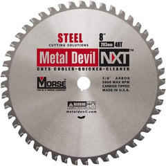 M.K. MORSE - 8" Diam, 5/8" Arbor Hole Diam, 48 Tooth Wet & Dry Cut Saw Blade - Steel, Standard Round Arbor - A1 Tooling