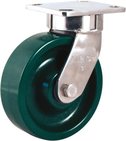 Albion - 8" Diam x 2" Wide x 10-1/8" OAH Top Plate Mount Swivel Caster - A1 Tooling