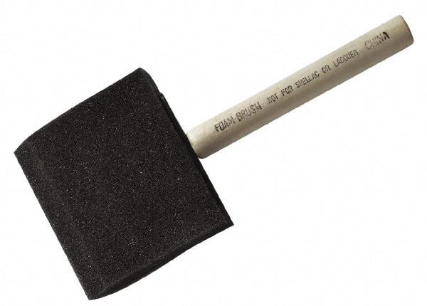 Made in USA - 4" Flat Foam Foam Paint Brush - 2-5/8" Bristle Length, 3-7/8" Wood Dowel Handle - A1 Tooling