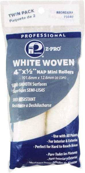 Premier Paint Roller - 1/2" Nap, 4" Wide Paint Mini Roller Covers - Semi-Rough Texture, Woven - A1 Tooling