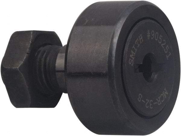 Accurate Bushing - 85mm Roller Diam x 35mm Width, 30mm Stud Diam x 63mm Length, Sealed Stud Cam Follower - Carbon Steel, 32mm Thread Length, M30x1.5 Thread, 100mm OAL, 45,000 N Dynamic Cap, 85,000 N Static Cap - A1 Tooling