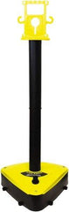 PRO-SAFE - 46-1/2" High, 3" Pole Diam, Warning Post - 55-1/4" Base Diam, Triangle Plastic Base, Black & Yellow Plastic Post, For Outdoor Use - A1 Tooling