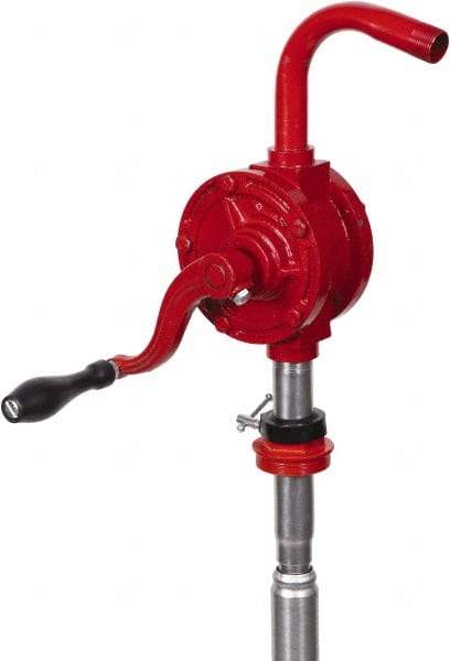 PRO-LUBE - Oil & Fuel Lubrication 0.07 Gal/Turn Flow Cast Iron Rotary Hand Pump - For 15 to 55 Gal Container - A1 Tooling