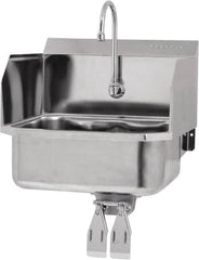 SANI-LAV - 17" Long x 14" Wide Inside, 1 Compartment, Grade 304 Stainless Steel Hands Free Hand Sink - 18 Gauge, 19" Long x 18" Wide x 21" High Outside, 7" Deep - A1 Tooling