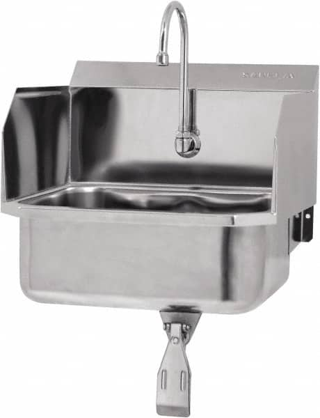 SANI-LAV - 17" Long x 14" Wide Inside, 1 Compartment, Grade 304 Stainless Steel Hands Free Hand Sink - 18 Gauge, 19" Long x 18" Wide x 21" High Outside, 7" Deep - A1 Tooling