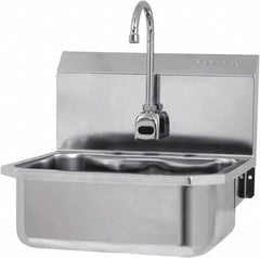 SANI-LAV - 17" Long x 14" Wide Inside, 1 Compartment, Grade 304 Stainless Steel Hands Free Hand Sink - 18 Gauge, 19" Long x 18" Wide x 21" High Outside, 7" Deep - A1 Tooling