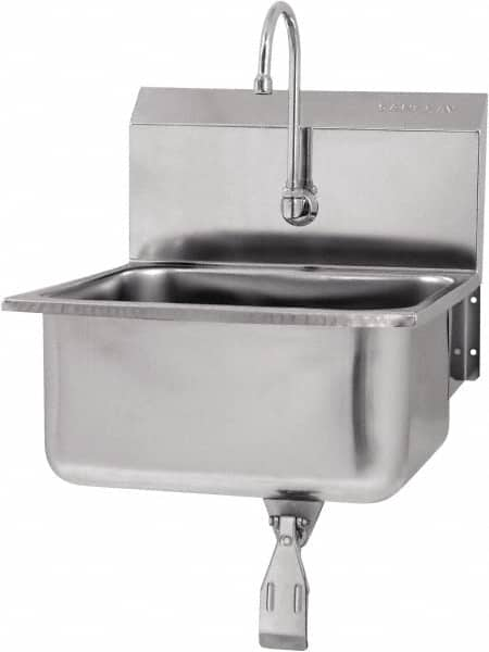 SANI-LAV - 19" Long x 16" Wide Inside, 1 Compartment, Grade 304 Stainless Steel Hands Free Hand Sink - 18 Gauge, 21" Long x 20" Wide x 24" High Outside, 10" Deep - A1 Tooling